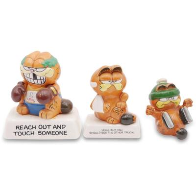 Vintage Lot Of 3 Enesco Garfield Cartoon Figurines