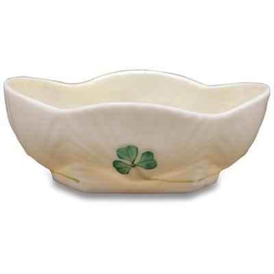 Vintage Bellek Irish Shamrock Porcelain Open Salt Cellar