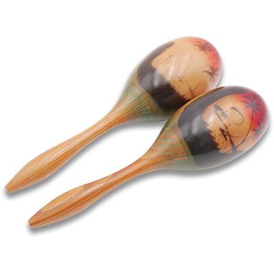 Pair Of Hand Painted Wooden Maracas
