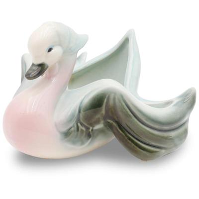 Vintage Hull Pottery Pink and Blue "Mother Goose" Planter
