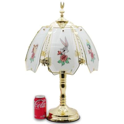 Looney Tunes Warner Bros 1996 Touch Lamp w/Glass Shade