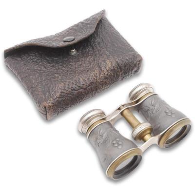 Antique Sportiere Paris Embossed Opera Binoculars
