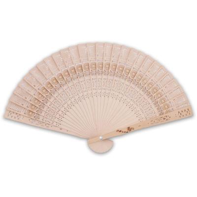 Wooden Handheld Folding Fan With Flower Design