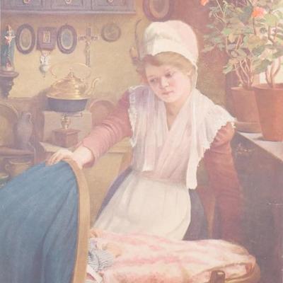 Antique Art Print "A Mother's Love" By Pauline Palmer 1901