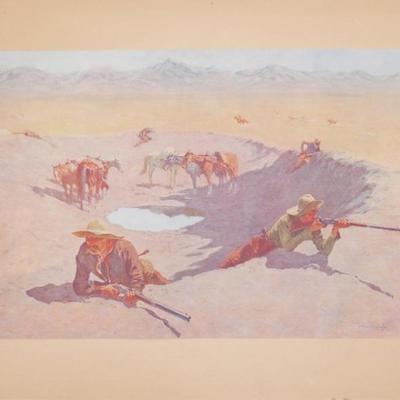 "Fight For The Waterhole" By Frederic Remington Art Print