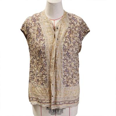 Lucky Brand Silk Floral Button-Up Blouse Size Small