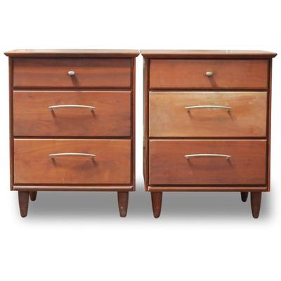 Ace-Hi Prelude Line Mid Century Solid Walnut Dresser & Pair of Nightstands