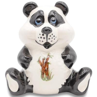 Ceramic Cartoon Panda Planter with Hand-Painted Bamboo Scene