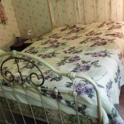 Fancy Victorian 1880s Hump Back Brass and Iron Full Size Bed. 