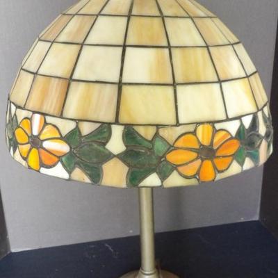 Vintage Leaded Glass Table Lamp