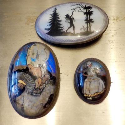 Selection of Three Sterling Mounted Art Deco Pins or Brooches.