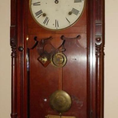 Seth Thomas Victorian Walnut Regulator Wall Clock