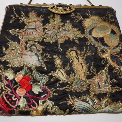 Important Kruckers of London Chinese Hand Embroidered Handbag