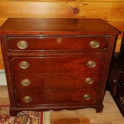 Mahogany Four Drawer Serving Chest. 