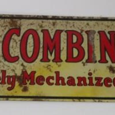 Rare DeLaval Combine Milker Double Sided Tin Advertising Sign.