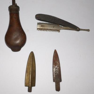Small 19th Century Powder Flask With Brass Nozzle
