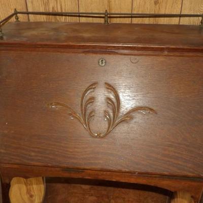 Victorian Oak Slant Front Lady's Writing Desk 