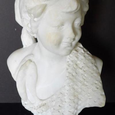 Italian Alabaster Statue of Fishing Boy With Net. 