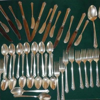  Set of Sterling Flatware Heirloom Damask Rose Pattern