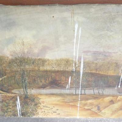Large Mystery Fall Landscape Oil on Canvas. 
