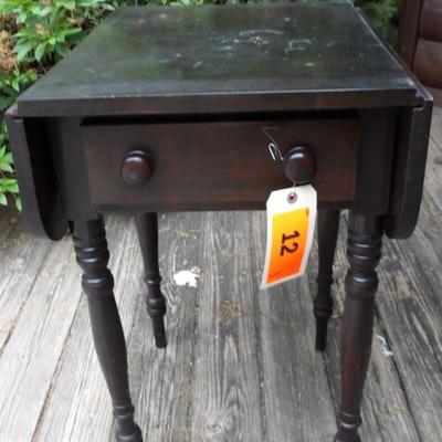 New England Sheraton Birch One Drawer Drop Leaf Work Table