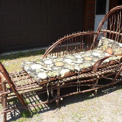 Maine Folk Art Willow and Alder Lake House Chase Lounge.