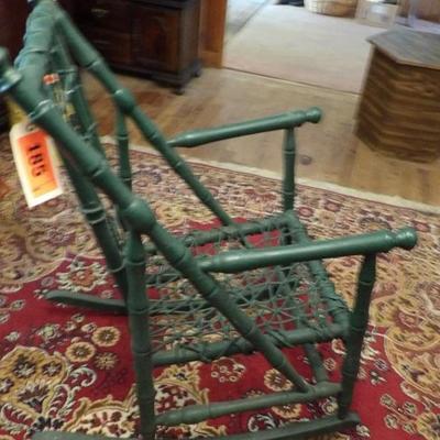 Unusual 1870s Era Make Do Maine Porch Rocker  