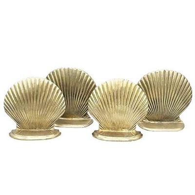 Lot 029   
Brass Scallop Shell Book Ends, Two (2) Sets