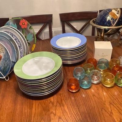Pottery Barn Color Rim plates sold in multi-color sets of four