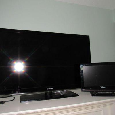 46" Samsung TV and 19" Magnavox TV