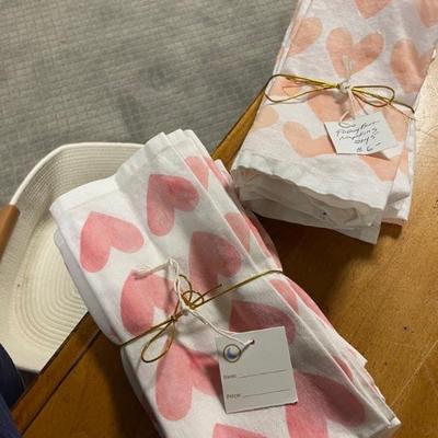 Pottery Barn heart napkins 