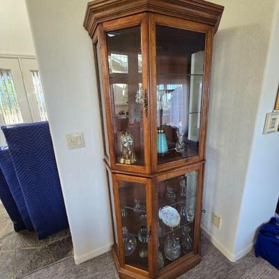 Hand-made china cabinet with glass shelves