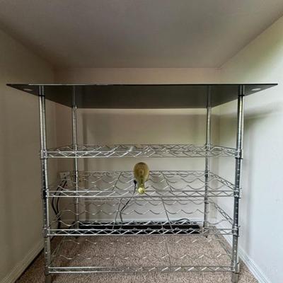 Wine rack with glass top