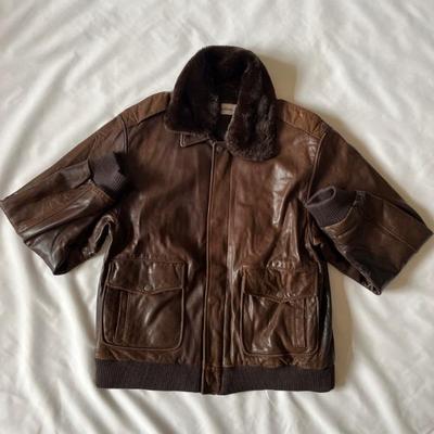 Fur lined leather Calvin Klein Jacket