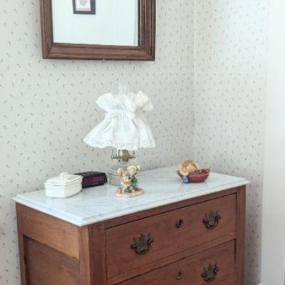 Marble top chest