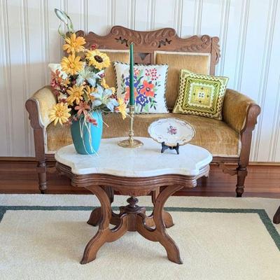 Eastlake 3-piece parlor set includes settee, armchair and rocker