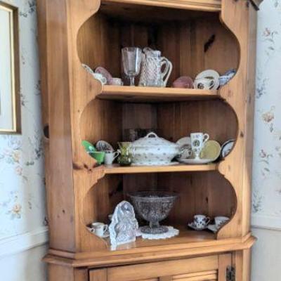Knotty pine corner hutch