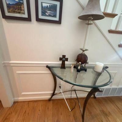 Glass entry table (side view)