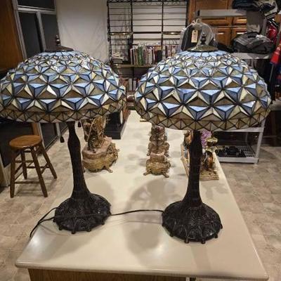 #60824 • (2) Glass Shade Lamp

