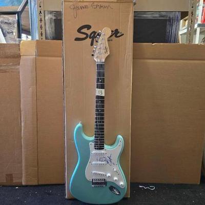 #10512 • James Brown Autographed Fender Squier Bullet Electric Guitar
