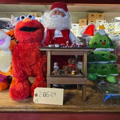 #20624 • Dancing elmo, Tigger, Santa Figure Tree Figure,
