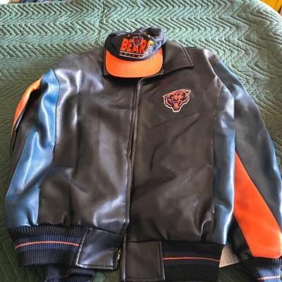 #12043 • Chicago Bears Leather Jacket and Hat
