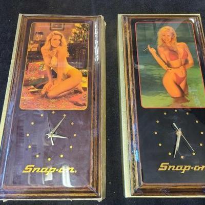 #10050 • (2) Vintage Snap-on Wall Clocks

