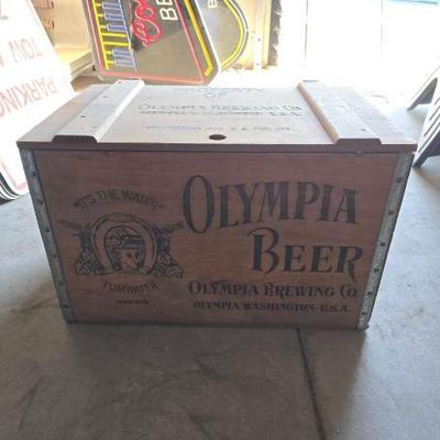 #12176 • Vintage Olympia Beer Wooden Crate
