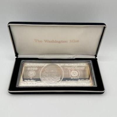 #3096 • 2000 $100 .999 Pure Silver Bar, 4ozt
