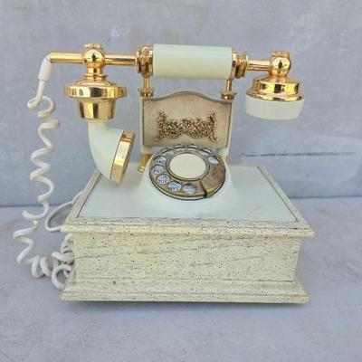 #13002 • Vintage French Victorian Antique Decorative Rotary Phone
