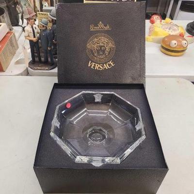 #1038 • Versace Rosenthal Crystal Medusa 11" Bowl with Box
