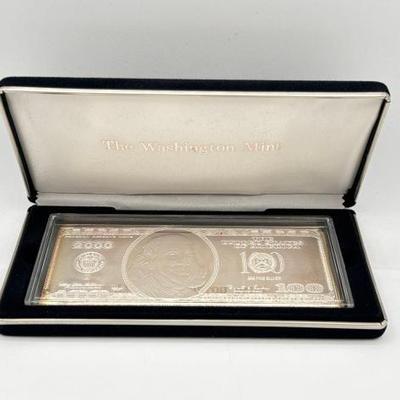 #3074 • 2000 $100 .999 Pure Silver Bar, 4ozt
