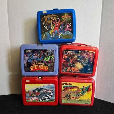 #10436 • (5) Vintage Plastic Lunch Boxes
