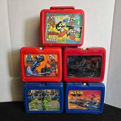 #10434 • (5) Vintage Plastic Lunch Boxes
